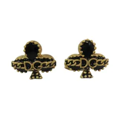 美品 DOLCE&GABBANA ドルチェアンドガッバーナ カフスボタン クローバーモチーフ DGロゴ アクセサリー ブロンズ ブラック メンズ レディース 古着 中古 USEDのサムネイル