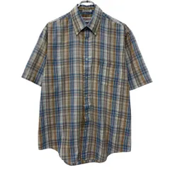 90s McGREGOR 半袖 チェックシャツ L ベージュ マルチカラー マックレガー ボタンダウン 90年代 チェック柄 カジュアル 夏物 a806-7229のサムネイル