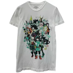 MYHEROACADEMIA 半袖 キャラクターTシャツ S ホワイト 僕のヒーローアカデミア プルオーバー ビッグプリント アニメT 夏物 a806-7256