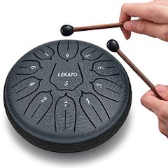 Slit Drum Steel Tongue Drum LEKATO Metal Drum 11 Notes 6 Inch Percussion Instrument with Mallet and Storage Bag for Meditation, Yoga, Zen (Navy Blue) Ju 5765abf0