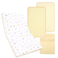 un doudou 固綿敷布団 ＋ダブルガーゼ3点セット 70×120cm 2つ折タイプ 厚み6cm 北欧アニマル 防水シーツ キルトパッド シーツ グレー クリーム ベビーベッド マットレス 新品 新生児 3175-W-316xのサムネイル