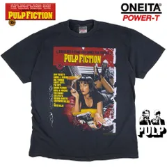 366 PULP FICTION パルプフィクション 1994年 ムービー Tシャツ 半袖 ONITA ブラック 美品 メンズ レディース クエンティン タランティーノ 名作映画  ジョン トラボルタ ユマサーマン pulp fiction レア 稀少のサムネイル