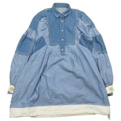 サカイ sacai デニム切替シャツワンピース プルオーバー 長袖 膝丈ハーフ サカイ sacai デニムワンピース 半袖 ジップデザイン - メルカリ
