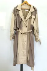 A【A10-96】◇ select MOCA  ロングコート　カーキ・ベージュ系　サイズFのサムネイル