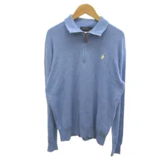 ポロ ラルフローレン POLO RALPH LAUREN ニットプルオーバー XS ブルー ハーフジップ 長袖 ポロカラー /NP ■ECC006のサムネイル