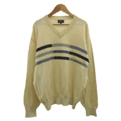バーバリーゴルフ BURBERRY GOLF ニット セーター M ベージュ Vネック ロゴ /RN ■ECC006のサムネイル