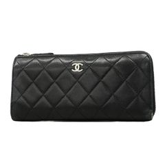 CHANEL シャネル マトラッセ ココマーク 長財布 ラウンドファスナー 黒