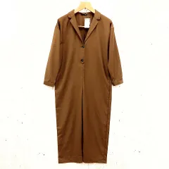 Lugnoncure ルノンキュール ジャンプスーツ オールインワン 長袖 バックヨーク ブラウン freeサイズ 〇◇☆のサムネイル