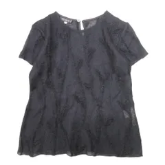 美品 SUI ANNA SUI アナスイ モヘヤ ニット セーター カットソー プルオーバー 半袖 シアー トップス 42 黒 ブラック レディース 古着 中古 USEDのサムネイル