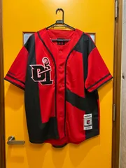 Y【Y12-62】◇ DOBERMAN INFINITY　サイズ不明　「LOST＋FOUND」ライブ'22　ツアーグッズ　ベースボールシャツ　赤色×黒色のサムネイル