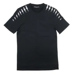 良品 NeIL Barrett ニールバレット サンダーボルト プリント 半袖 ショートスリーブ Tシャツ カットソー XS 黒 ブラック メンズ 古着 中古 USEDのサムネイル