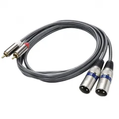 RCAオス×2 - XLRオス×2 XLR RCA 変換ケーブル 1.5m マイク キャノンケーブル[ゆうパケット発送、送料無料]mer008のサムネイル