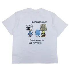 未使用 SHIPS any シップス エニィ PEANUTS SNOOPY コラボ NOT THERE グラフィック Tシャツ 半袖 バックプリント カットソー XL 白 メンズ 古着 中古 USEDのサムネイル