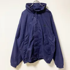 SIERRA SPORT　長袖ワンポイント刺繍ロゴナイロンジャケット　オーバーサイズ　ネイビー　XLサイズ　古着【値引き交渉OK！】のサムネイル