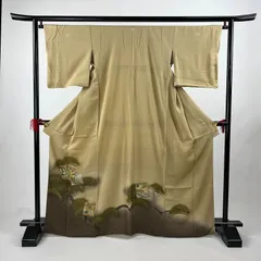 【中古品】色留袖 色留  黄緑色 黄緑 うぐいす色 72B122 HAB0046000
