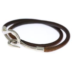 HERMES ジャンボ ブレスレットブラウン シルバー金具 - メルカリ