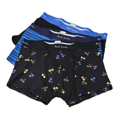 ポールスミス Paul Smith アンダーウェア ボクサーパンツ マルチストライプ チェリー 無地 全2サイズ 3パック メンズ ブルー ブラック マルチカラー 914 W3PK95 1A 英国のサムネイル