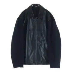 DKNY (ダナキャラン) 90s-00s レザー切替 ウール スイングトップ ブラックのサムネイル