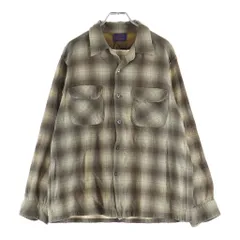 PENDLETON (ペンドルトン) 50S VINTAGE ヴィンテージ USA製 チェック ウールフランネル 長袖シャツ ブラウン/ベージュのサムネイル