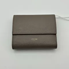 Celine スモールトリフォールドウォレット 三つ折り財布 ペブルレザー ベージュ レディース コンパクト財布 カード収納のサムネイル