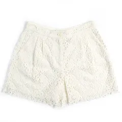 極美品△DOLCE&GABBANA ドルチェ&ガッバーナ 黒タグ コットン カットワークレース ショートパンツ 裏地シルク アイボリー 38 伊製 正規品のサムネイル
