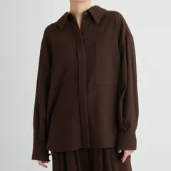 emmi PlaX エミ 長袖シャツ ジャケット ストレッチ ポケット 無地 ブラウン 茶 レディース フリーサイズ 13WFJ245029のサムネイル