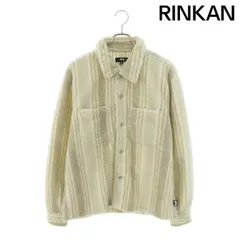 ステューシー 1110197 Stripe Sherpa Shirt ストライプボアフリースシャツブルゾン メンズ Sのサムネイル