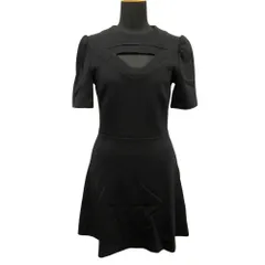 良品 CARVEN カルヴェン フロントオープン ワンピース 胸元 カットアウト ドレス カットソー ミニ XS 黒 ブラック レディース 古着 中古 USEDのサムネイル