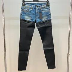 アールサーティーン R13 チャップス デニムパンツ レザー切替 スキニーデニム ジーンズ  サイズ 27イタリア製 新品タグ付のサムネイル