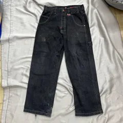 ECKŌ UNLTD（ECKO UNLTD）　エコーアンリミテッド　デニム　ペインターパンツ　ワイド　デニムパンツ　32インチ　Lサイズ　ブラック　黒　ジーパン　メンズのサムネイル