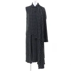 極美△BALENCIAGA バレンシアガ 556247 チェック アシンメトリー カットオフ オーバーサイズ ベスト ワンピース アンサンブル34 正規品のサムネイル
