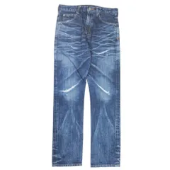 美品 .efiLevol エフィレボル デニム パンツ ジーンズ Gパン ストレート ウォッシュ ブリーチ ダメージ加工 1 インディゴ メンズ 古着 中古 USEDのサムネイル