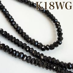 K18WG ブラックスピネル ネックレス ミラーカット 雫型ペンダント K18WG ブラックスピネル ネックレス ミラーカット 雫型ペンダント