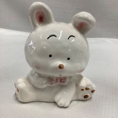 昭和 レトロファンシー 陶器 貯金箱 レトロポップ 80年代 うさぎ貯金箱