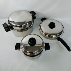 未使用品□ロイヤルクイーン蒸し器セット 6コート ステンレス製無水鍋