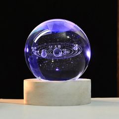 太陽系 3Dレーザー彫刻 クリスタルボール 宇宙ガラス 高級なK9