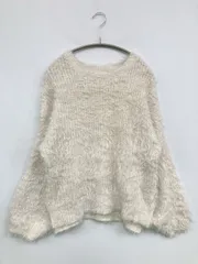 BACK NUMBER バックナンバー ニット/セーター M ホワイト ナイロン 無地 ミドル丈 長袖 クルーネック(丸首) レディースのサムネイル