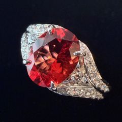 43-7/美品 クレサンベール 再結晶パパラチアサファイア2.50 リング 