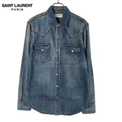 ☆美品/送料込☆ サンローラン ウェスタンシャツ エディー期 M - メルカリ