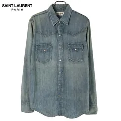 SAINT LAURENT PARIS サンローランパリ デニムウエスタンシャツ エディ期 M ストーンウォッシュ 【値下げ交渉歓迎】のサムネイル