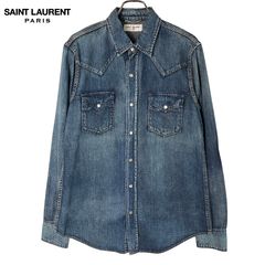 エディ期 サンローランパリ スタッズ ウエスタン シャツ S 木村拓哉
