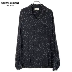 SAINT LAURENT PARIS サンローランパリ 登坂着 ポルカドット ビスコース シャツ L ブラック  【値下げ交渉歓迎】のサムネイル