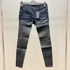 アールサーティーン R13 デニム レザー 切り替え チャップス スキニー パンツ サイズ 26 イタリア製のサムネイル