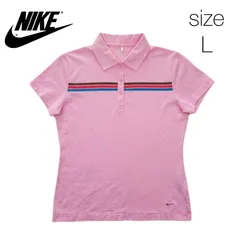 NIKE ナイキ レディース 半袖ポロシャツ ピンク サイズL ゴルフウェアのサムネイル