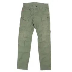 美品 291295=HOMME ニーキューイチニーキューゴオム ワーク パンツ ロゴ 刻印 ボタン ミリタリーテイスト ボトムス 1 緑 メンズ 古着 中古 USEDのサムネイル
