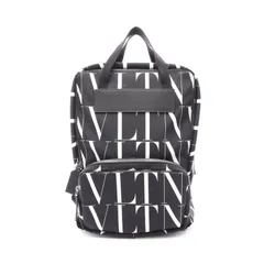 ヴァレンティノ・ガラヴァーニ Valentino Garavani リュックサック バックパック ロゴプリント ブラック/ホワイト ナイロン レザー ロゴプリント バックパックのサムネイル