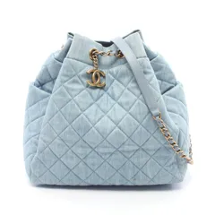 シャネル CHANEL ショルダーバッグ マトラッセ ドローストリング デニムブルー デニム レザー マトラッセ ドローストリング バケットバッグ レディース Used Bのサムネイル