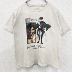 진격의 거인 반소매 오리지날 애니메이션 프린트 T셔츠 엘렌 캐주얼 디자인 크림색 레트로 XL사이즈 헌옷[가격 인하 교섭 OK!]