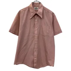 70s vintage FRUIT OF THE LOOM 半袖 無地シャツ L～ ピンク フルーツオブザルーム ボタン 70年代 ロングポイント 夏物 a806-7352のサムネイル