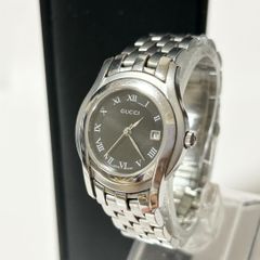 GUCCI 5500L ブラック文字盤 シルバーベルト グッチ - メルカリ